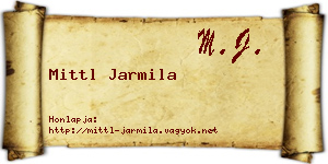 Mittl Jarmila névjegykártya